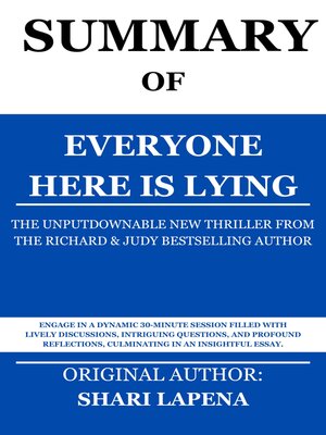 cover image of Summary of Everyone Here is Lying by Shari Lapena